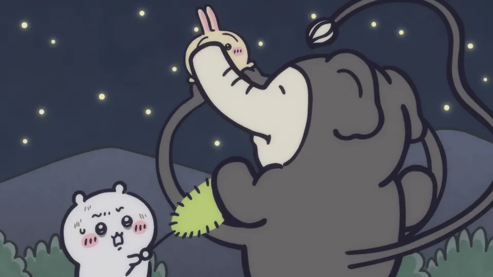 ABEMAの第357話配信ページに掲載された場面画像（2枚目）。アニメ『ちいかわ』第357話「あくむ⑨」に対応する画像