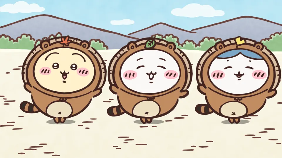 ABEMAの第360話配信ページに掲載された場面画像（2枚目）。アニメ『ちいかわ』第360話「たぬきだもん」に対応する画像