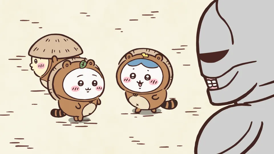 ABEMAの第360話配信ページに掲載された場面画像（3枚目）。アニメ『ちいかわ』第360話「たぬきだもん」に対応する画像