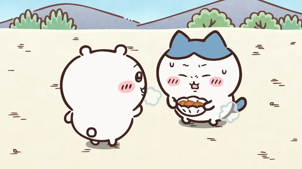 ABEMAの第361話配信ページに掲載された場面画像（3枚目）。アニメ『ちいかわ』第361話「いなりもち／冷凍うどん」に対応する画像