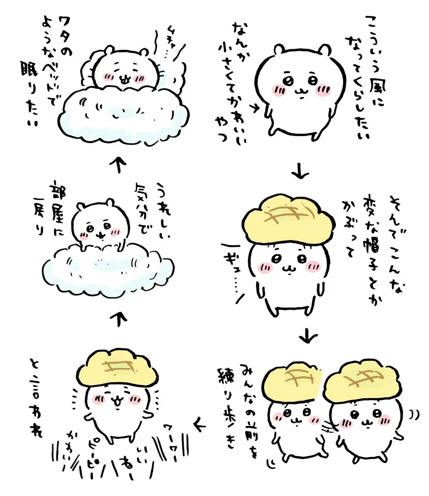 パンに直接関係する原作漫画「練り歩き メロンパン帽子」