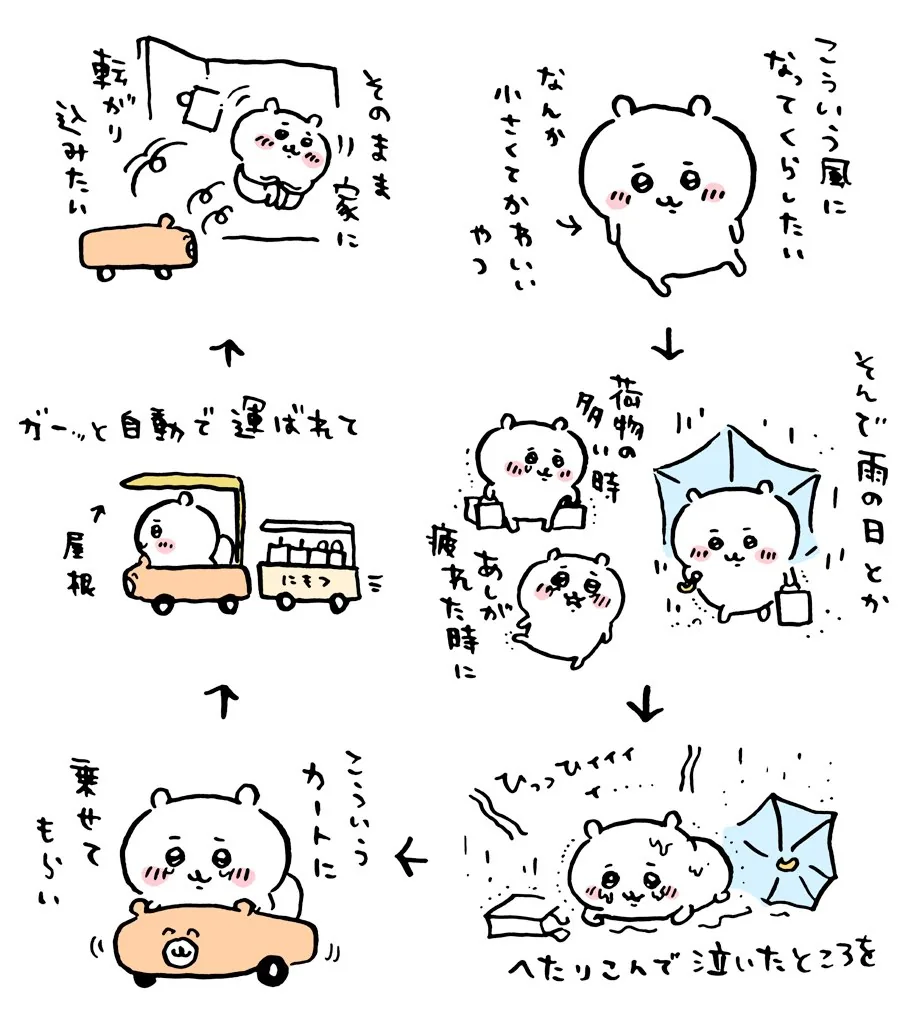 ナガノ公式Xの2020/1/24「転がり込みたい カート」漫画画像