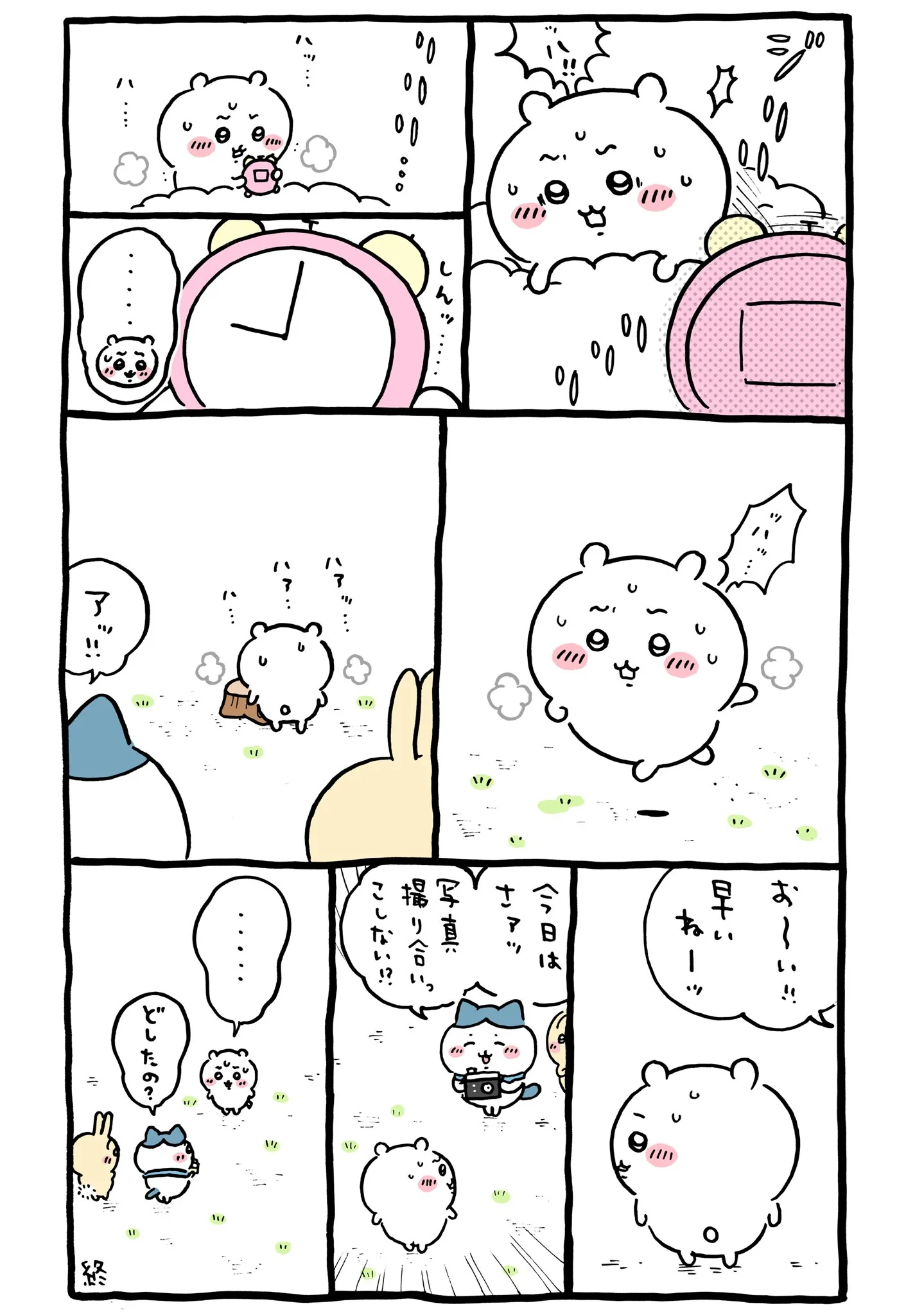 ハチワレのカメラが描かれた原作漫画「⏰ 写真撮り合いっこしない！？ (２回目)」