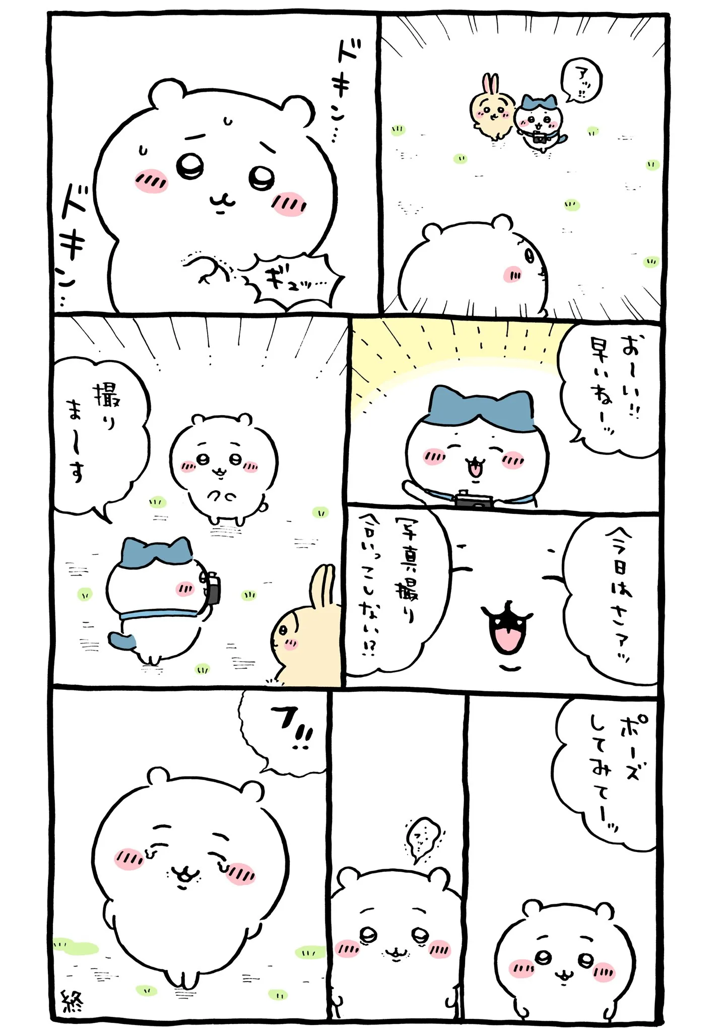 ハチワレのカメラが描かれた原作漫画「⏰ 写真撮り合いっこしない！？ (３回目)」