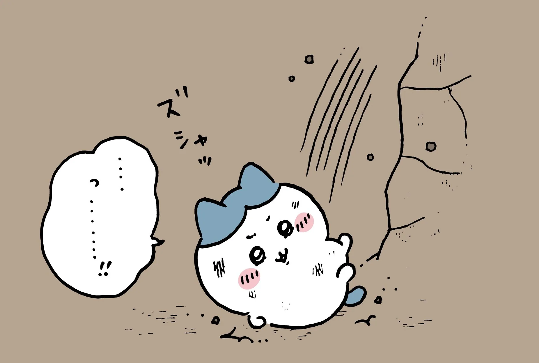 作者公式Xに掲載された第31話の原作投稿画像（1枚目）。アニメ『ちいかわ』第31話「穴に落ちた①」に対応する画像