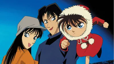 高山みなみ、永野椎菜、江戸川コナンを配した人気アーティスト誘拐事件前編デジタルリマスター版の公式場面