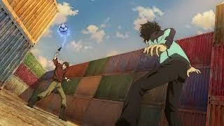 『ハイウェイの堕天使』公式発表・公開記録の本予告でコンテナヤードに対峙する二人