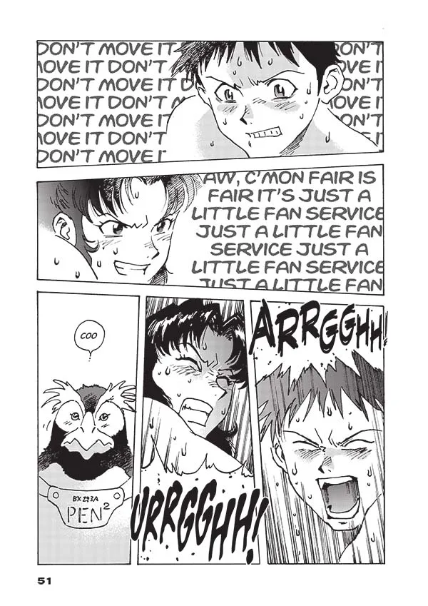 『Neon Genesis Evangelion: Comic Tribute』でミサトとシンジとペンペンが騒動になる公式試し読み頁