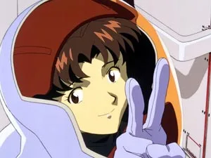 耐熱防護服を着てジェットアローンの停止へ向かう葛城ミサトの第七話公式場面画像