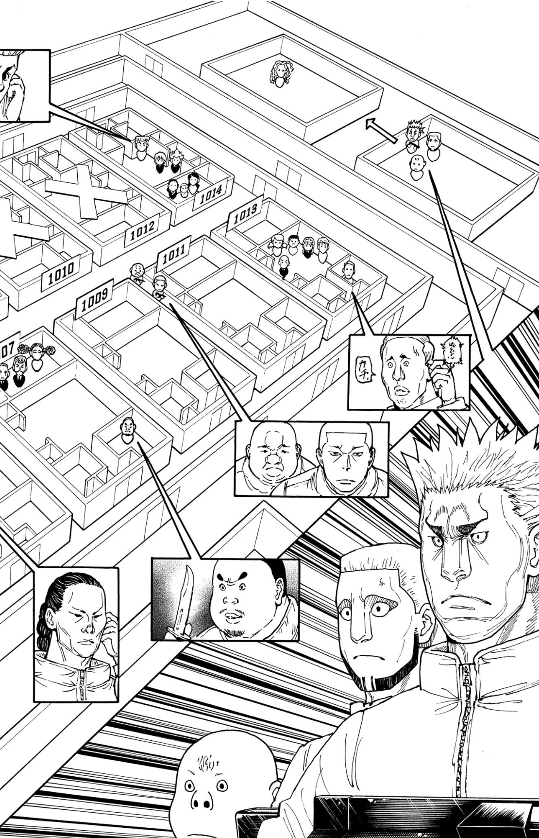 No.413で特殊戒厳令下の王子居住区と軍の配置が示される場面