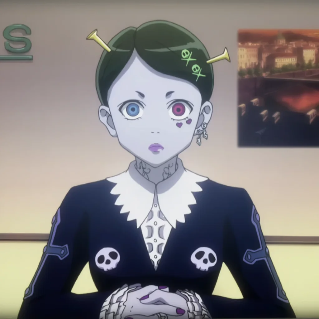 ゴシック服のニュースキャスター　引用『HUNTER×HUNTER』冨樫義博