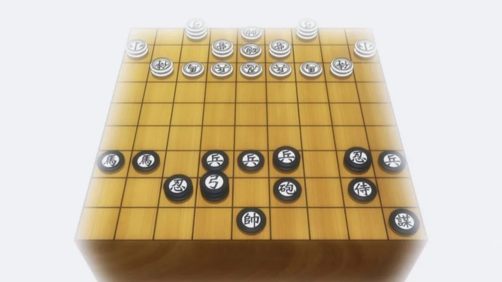 三段に駒を重ねる東ゴルトーの軍儀盤