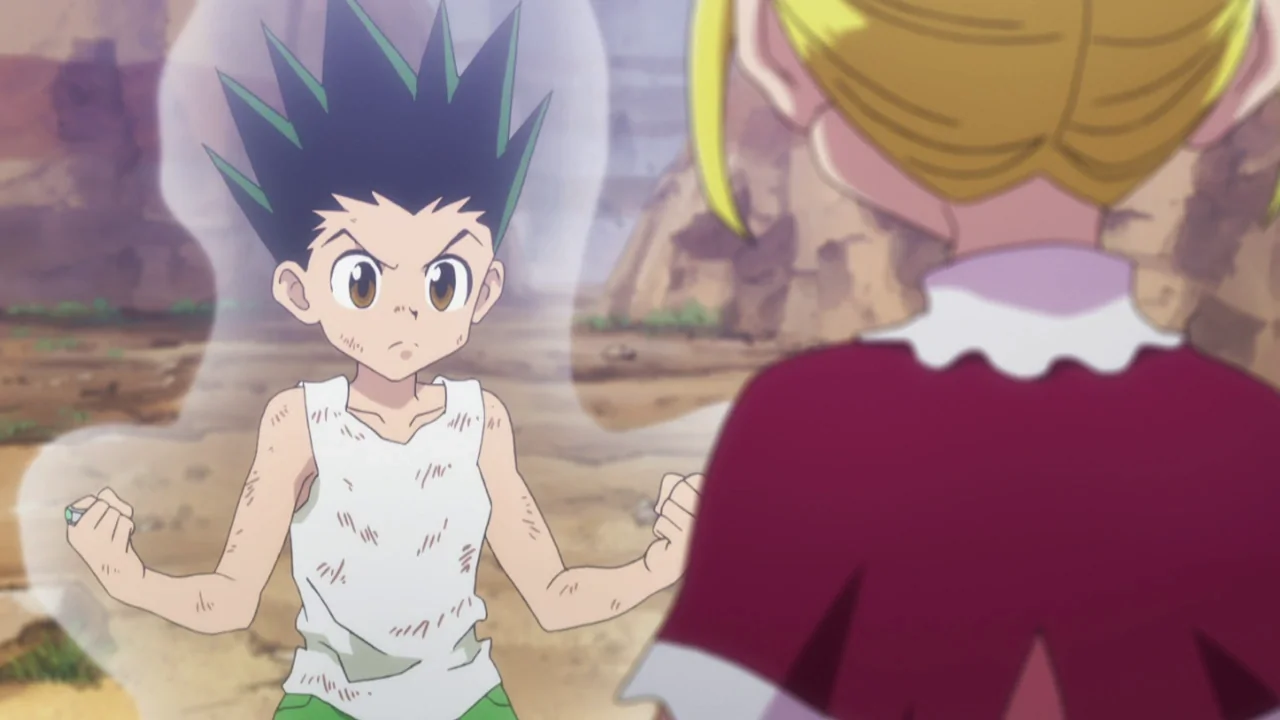 堅を保ちながら攻防力を配分するゴン　引用『HUNTER×HUNTER』冨樫義博