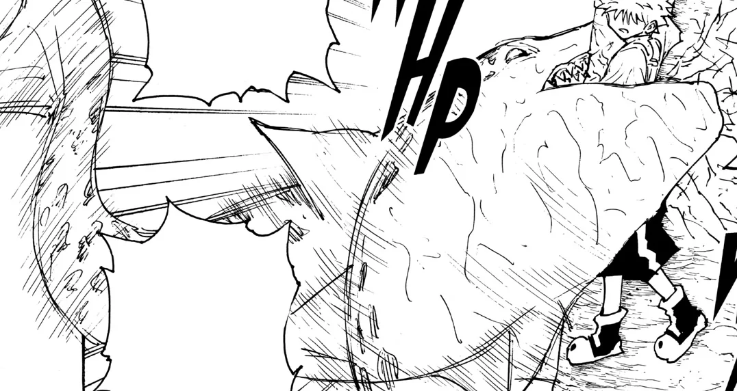 鍾乳石ごとキルアを挟む原作のサメ型