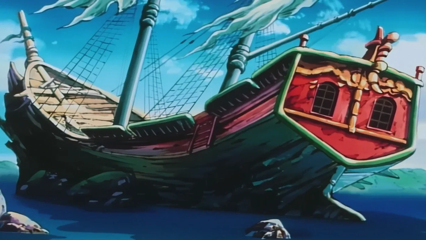 1999年版 第18話の沈没船群の中で見つかったクルタ族の船
