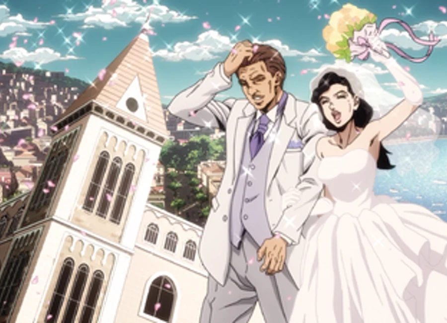 イタリア人男性との結婚式に臨むジョルノの母親