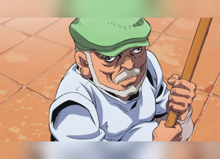 清掃員へ変装してトリッシュをブチャラティへ引き渡すペリーコロ