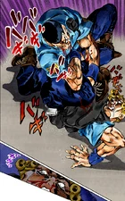 ウェストウッドに脚を折られて倒れた場面