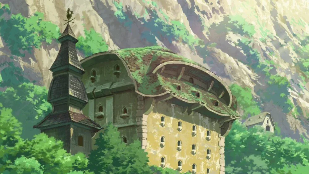 オース西区に建つベルチェロ孤児院のアニメ本編場面