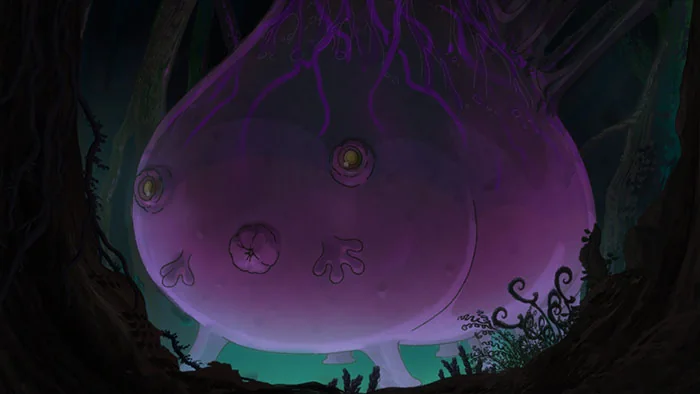 深界三層の崖と原生生物を描くアニメ公式場面写真