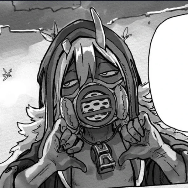 口元を仮面で覆う黒笛ネヨーゼルの原作漫画場面
