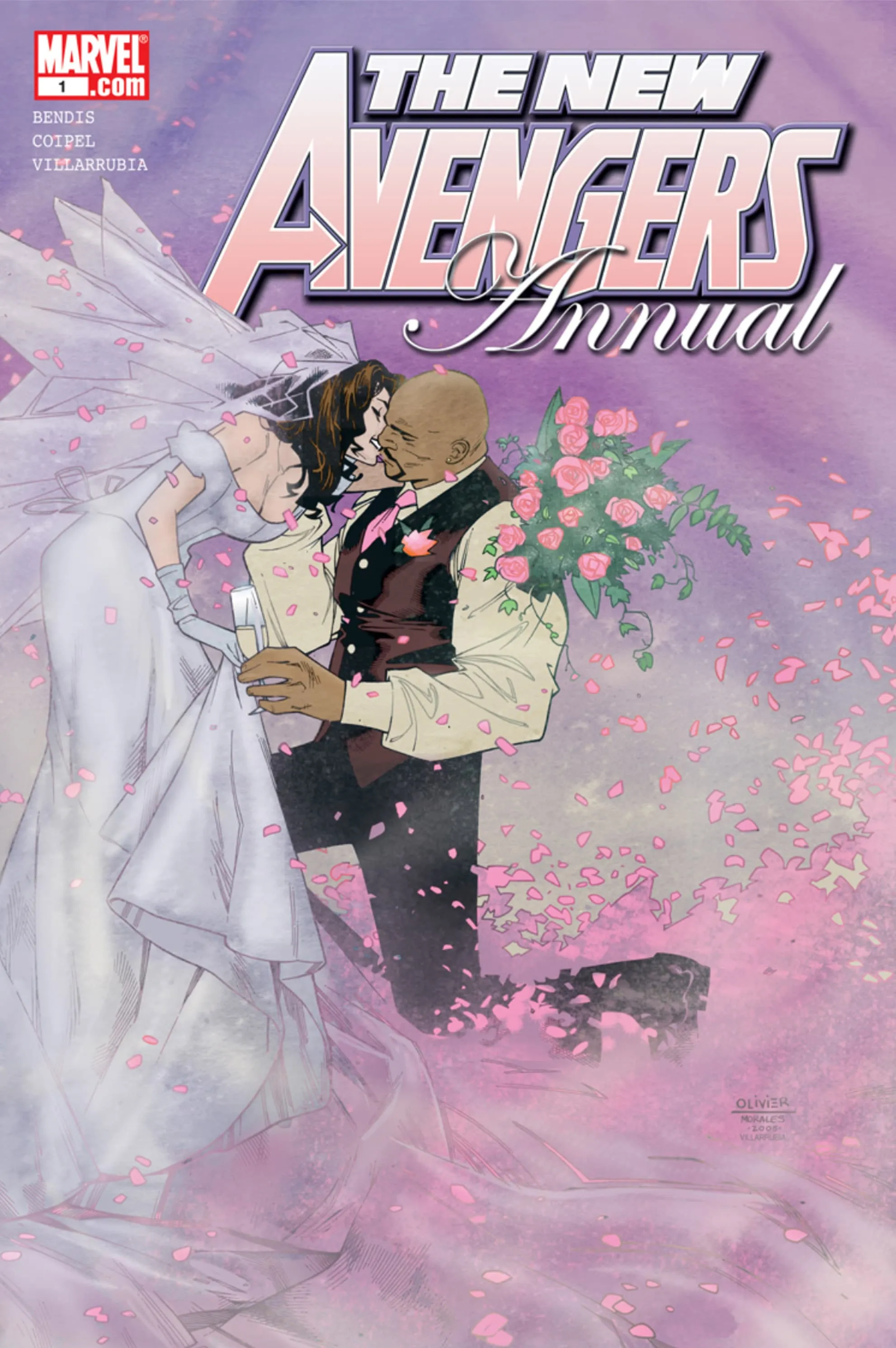 New Avengers Annual第1号のジェシカとルーク・ケイジの結婚式