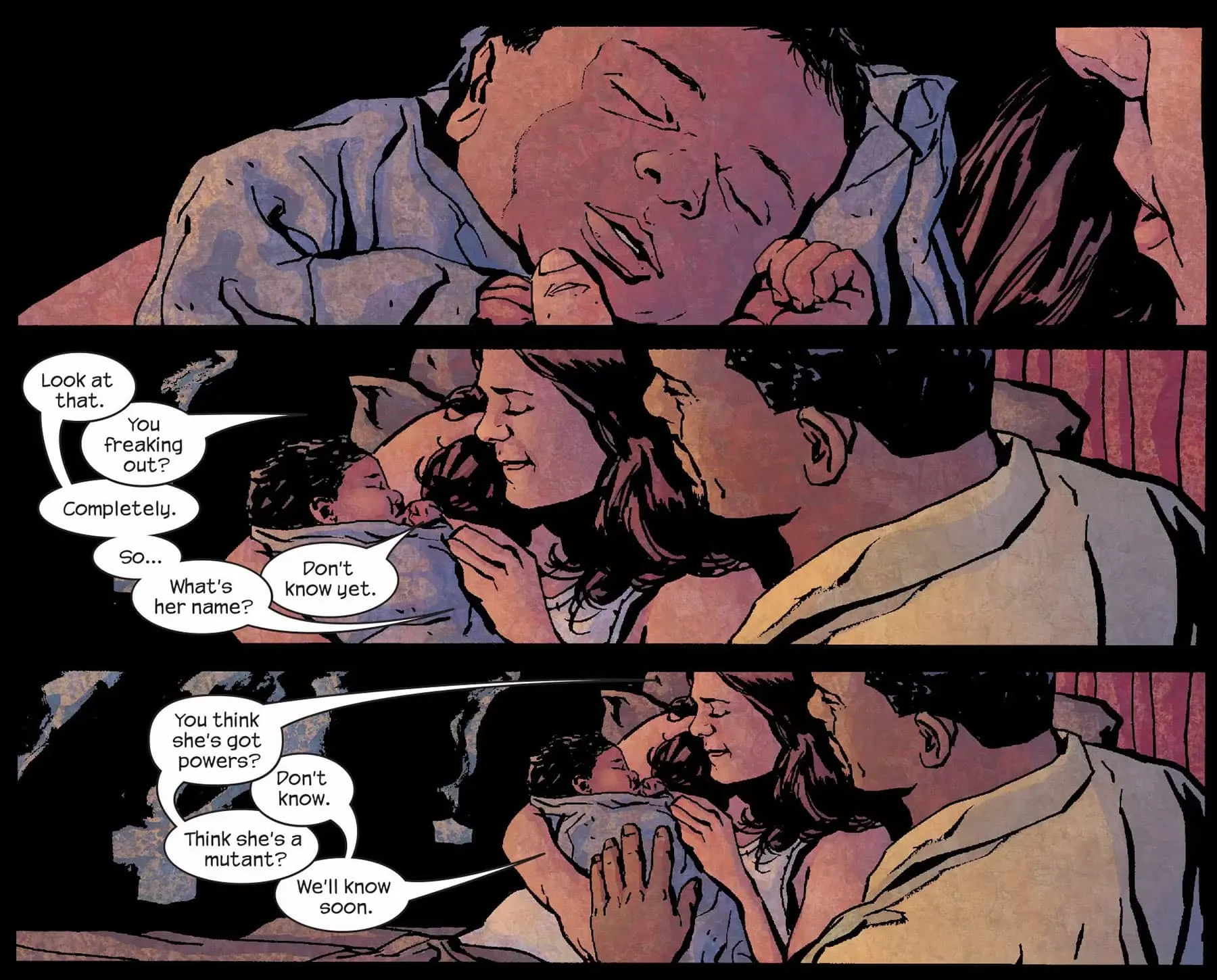 娘ダニエルの誕生に立ち会うルークとジェシカ