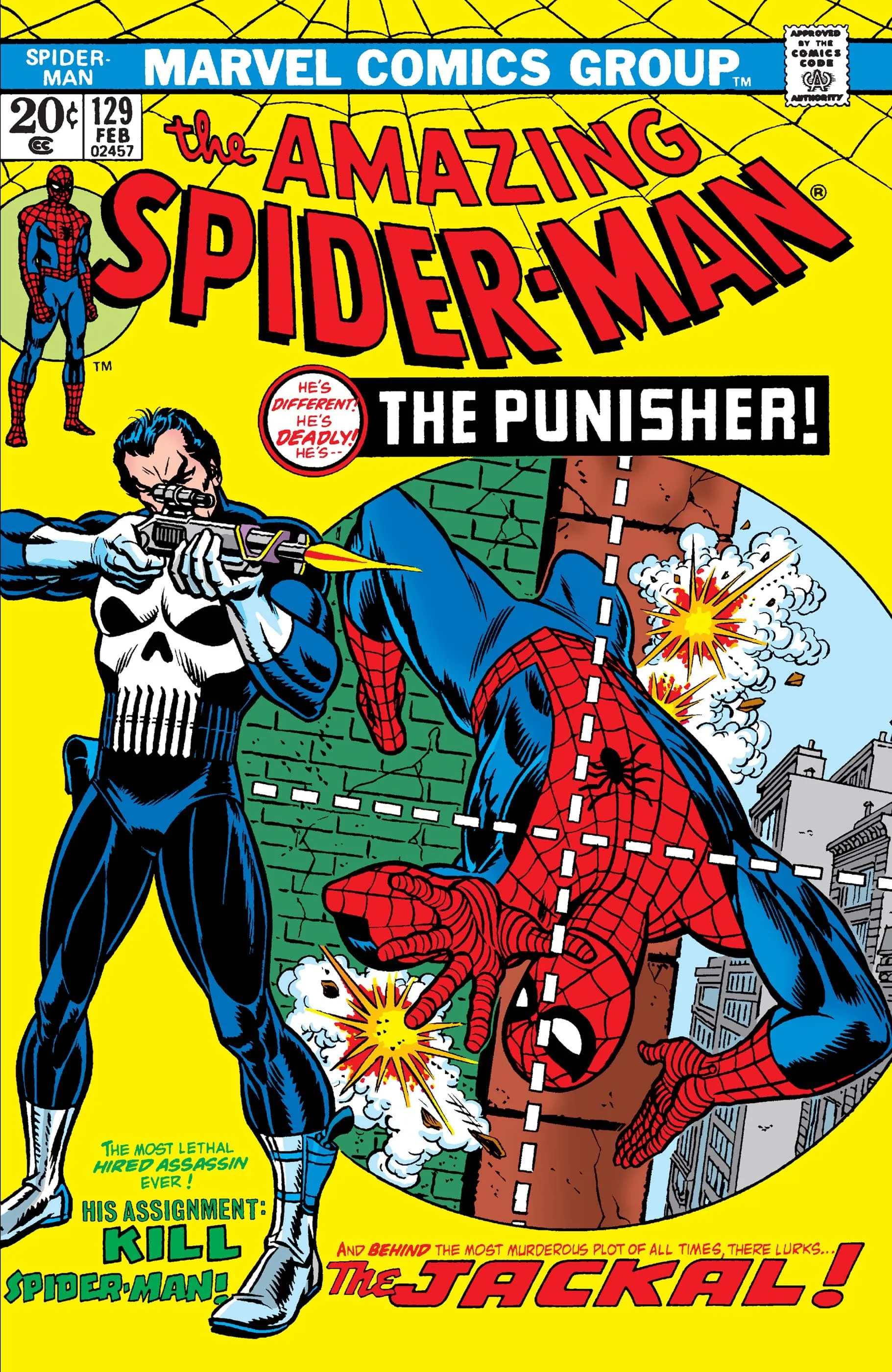 Amazing Spider-Man第129号でスパイダーマンを狙うパニッシャー