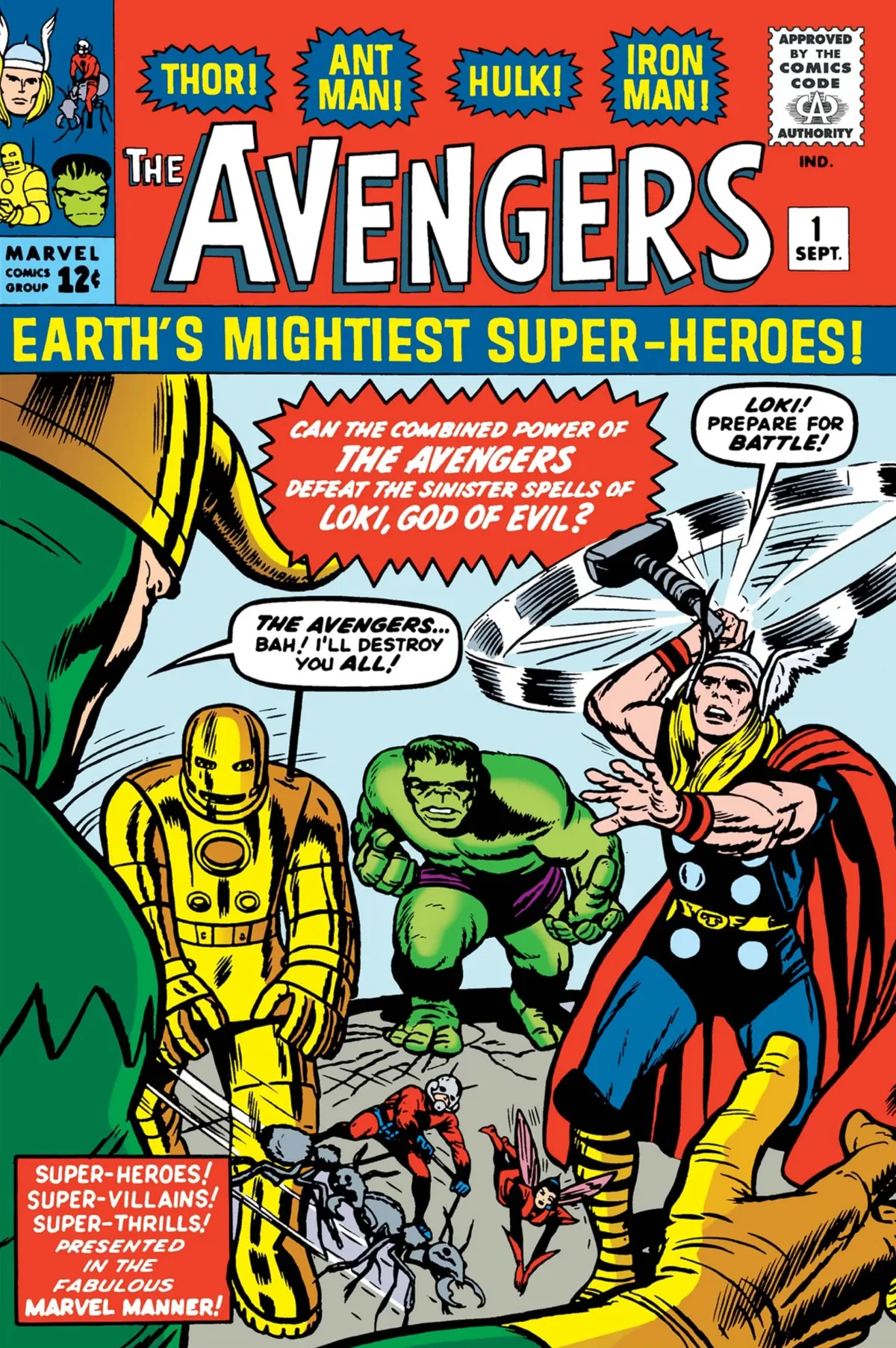 ジャック・カービーとディック・エアーズによる『Avengers』第1号のアート