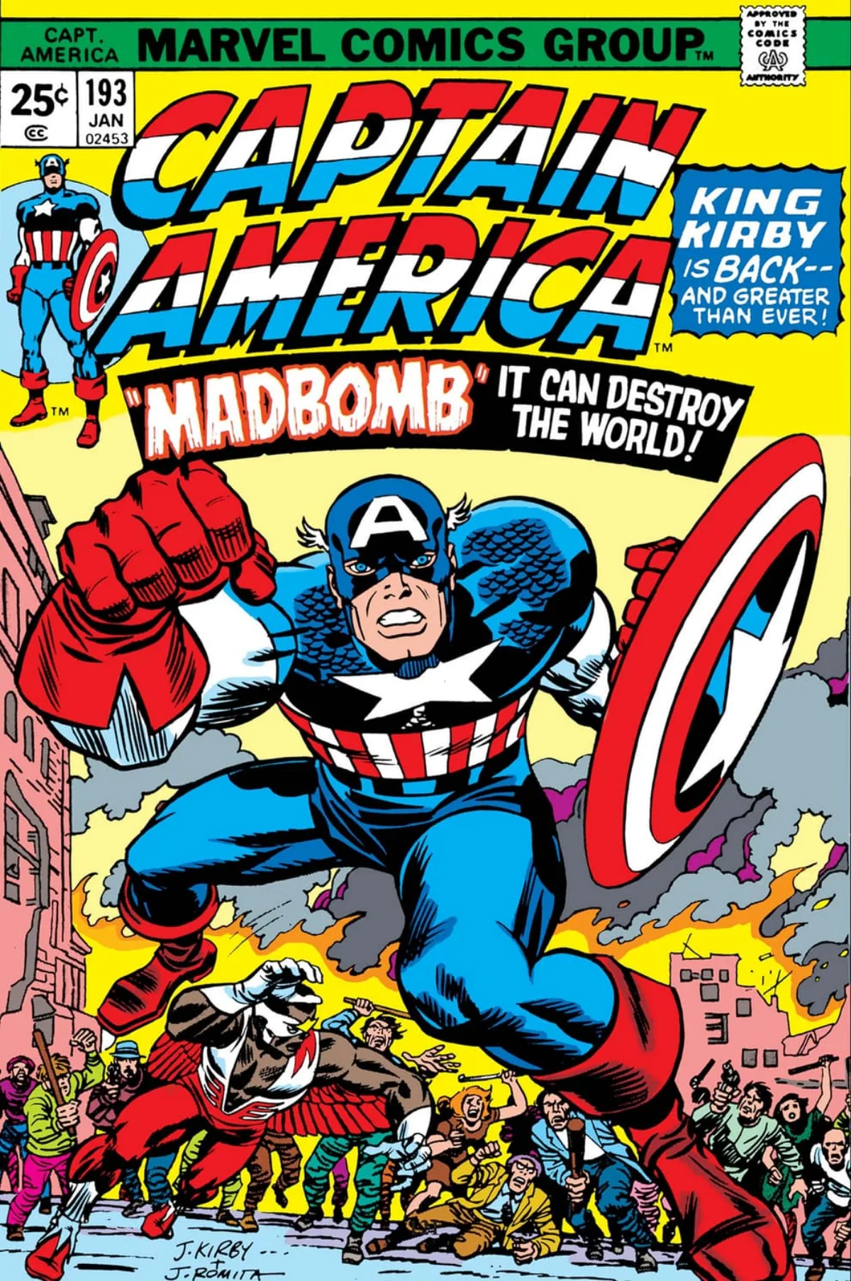 ジャック・カービーが描いた『Captain America』第193号のページ