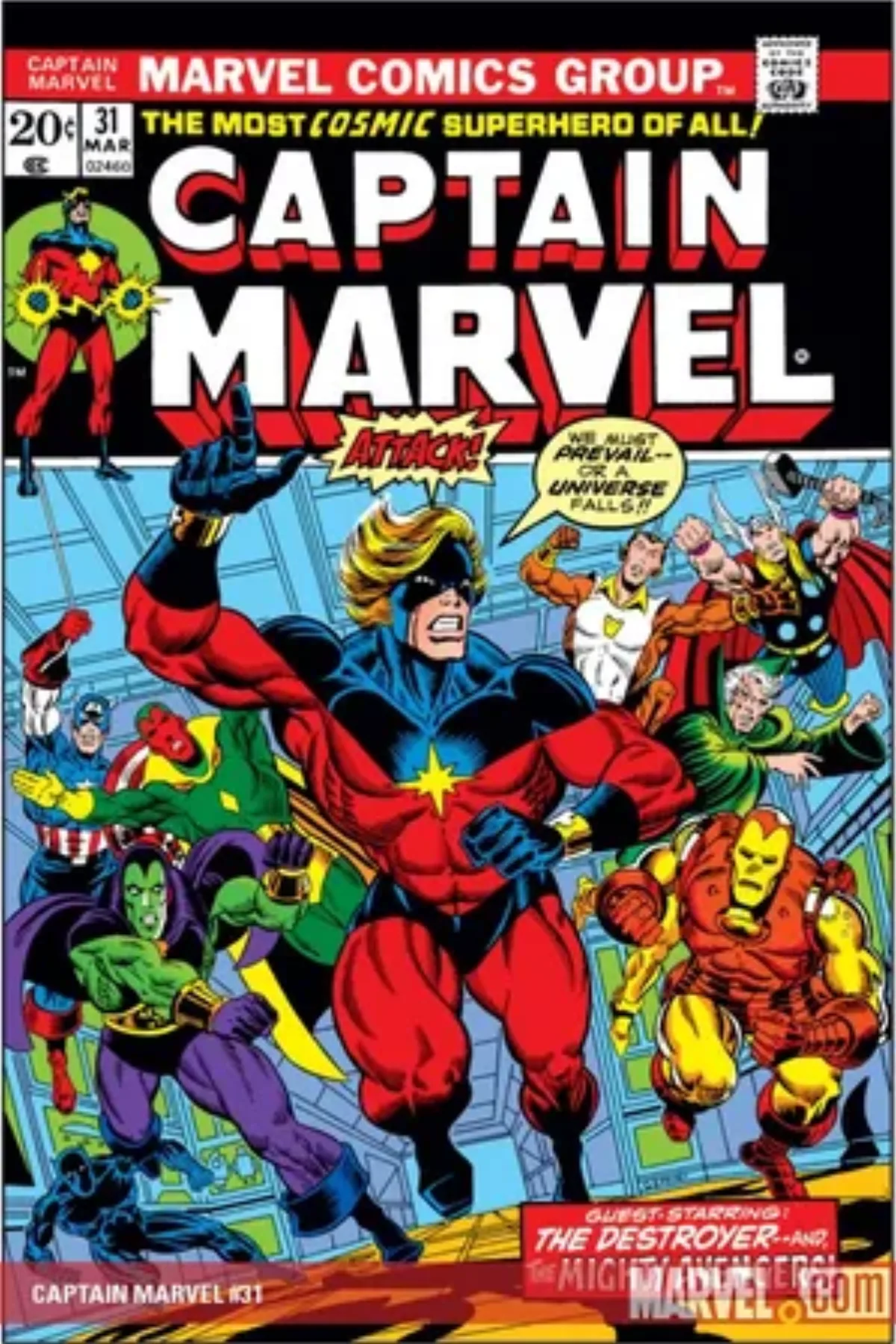 ジム・スターリンが手掛けた『Captain Marvel』第31号カバー