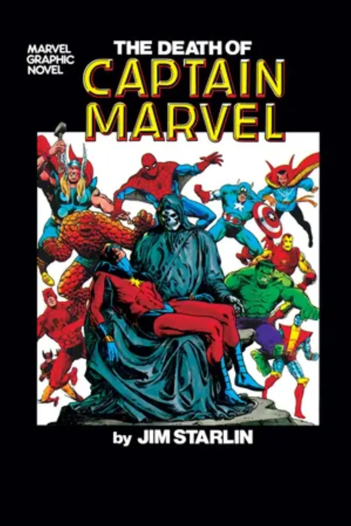 ジム・スターリン作『The Death of Captain Marvel』カバー