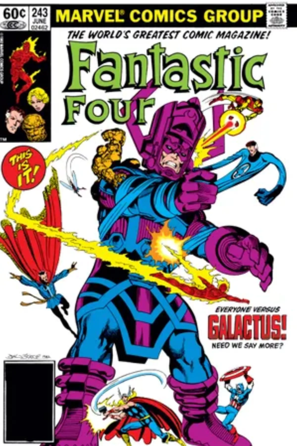 ジョン・バーン脚本・作画『Fantastic Four』第243号カバー