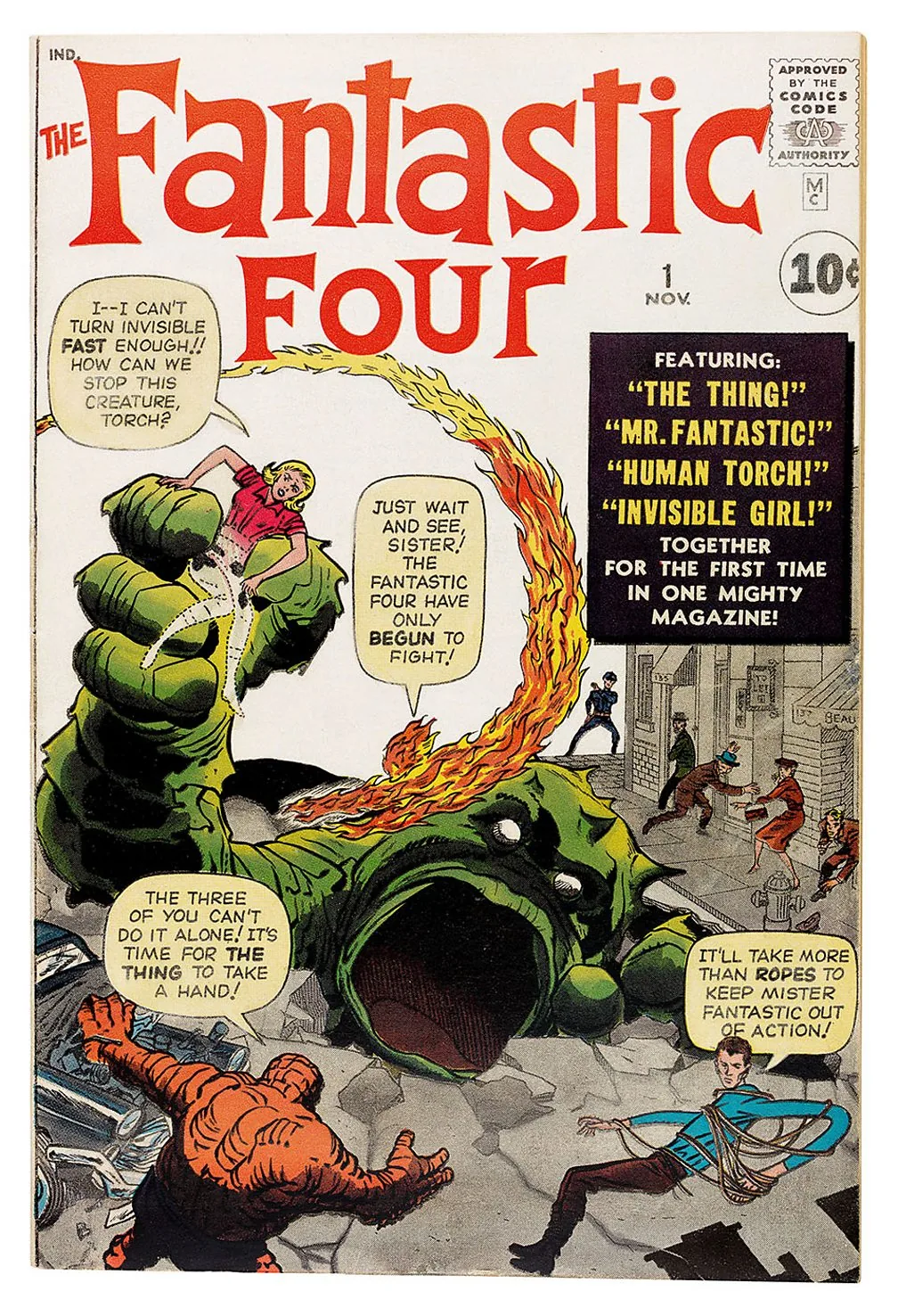 1961年刊行のコミック『Fantastic Four』第1号の公式カバー