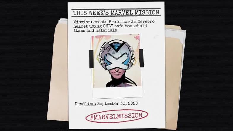 Marvel公式のCerebroヘルメットを示すビジュアル